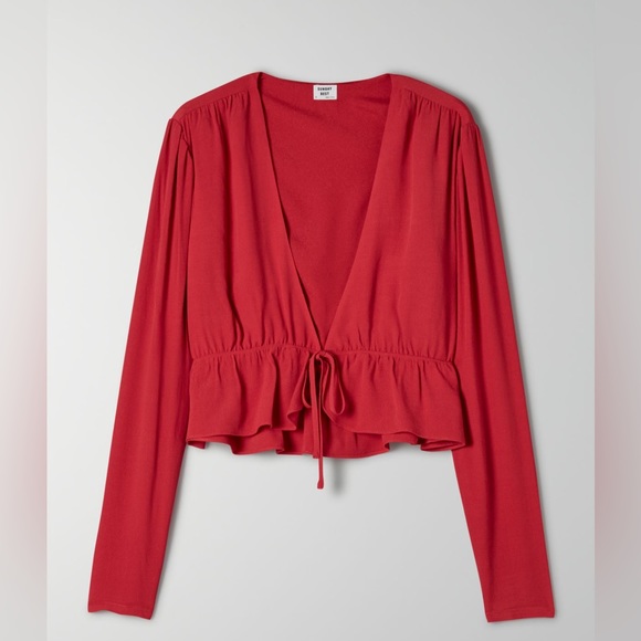 Aritzia Tie Front Blouse - Picture 5 of 6